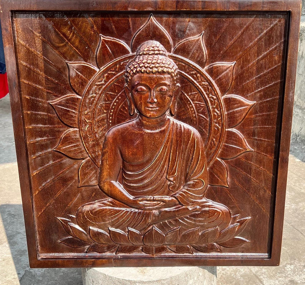 Buddha Wood Panel - Dark Finish
