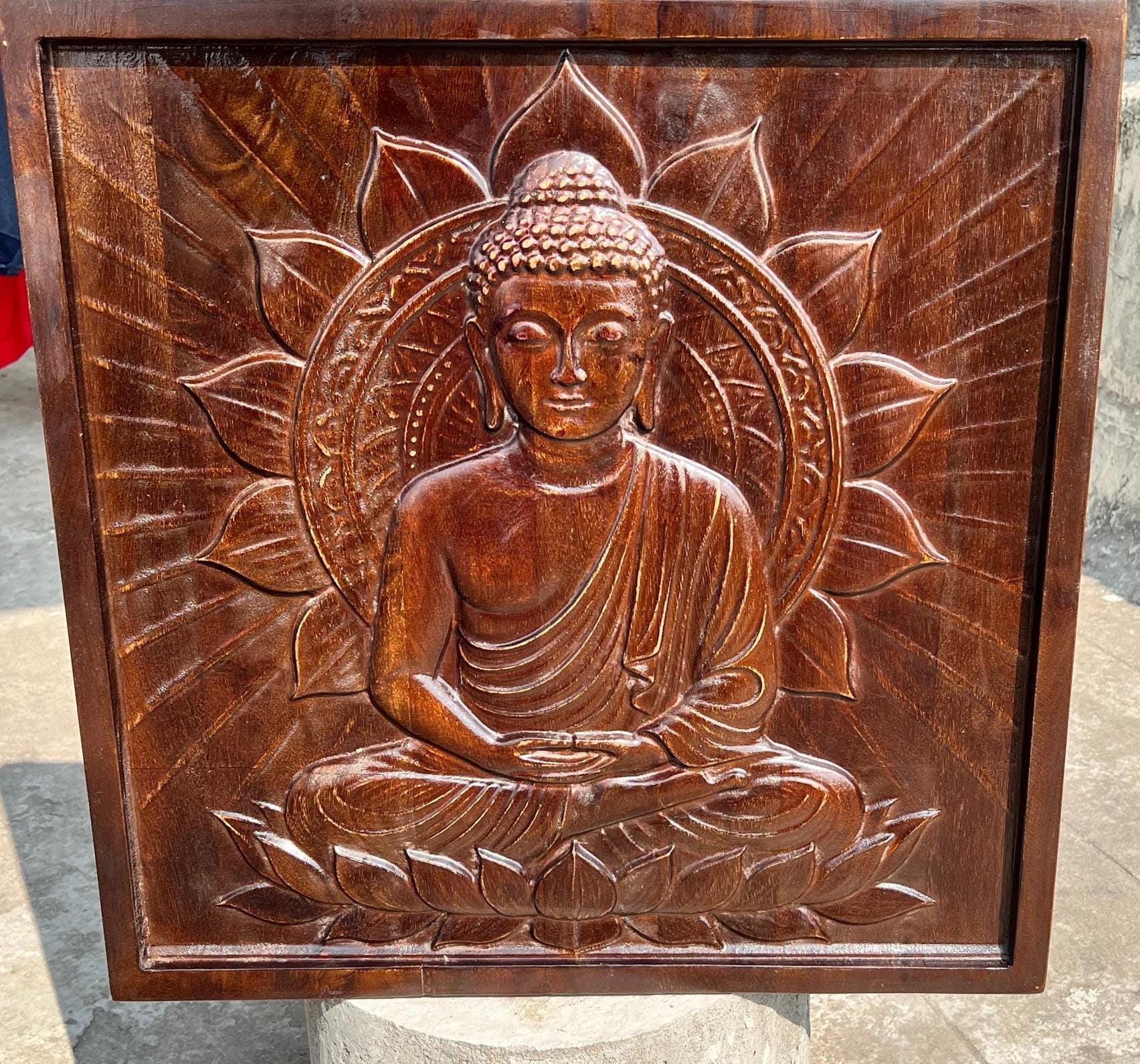 Buddha Wood Panel - Dark Finish
