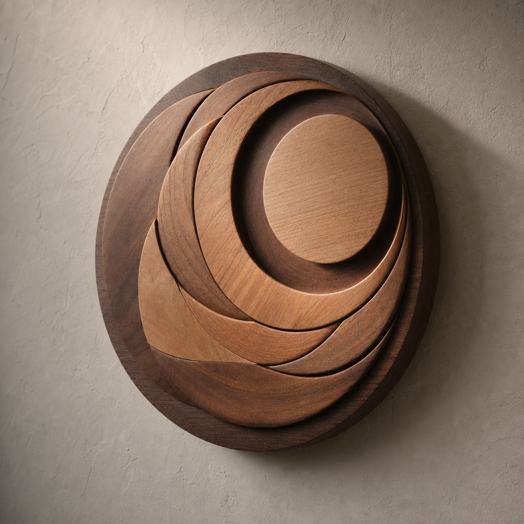 Lunar Petal Wood Disk — Alt view