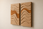 Ochre Tide Wood Diptych — Angle view