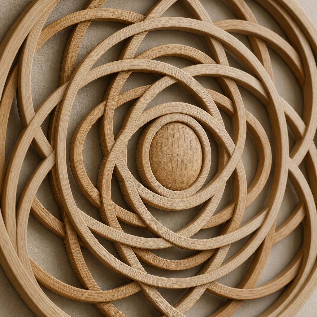 Orbit Lace Wood Medallion — Detail view