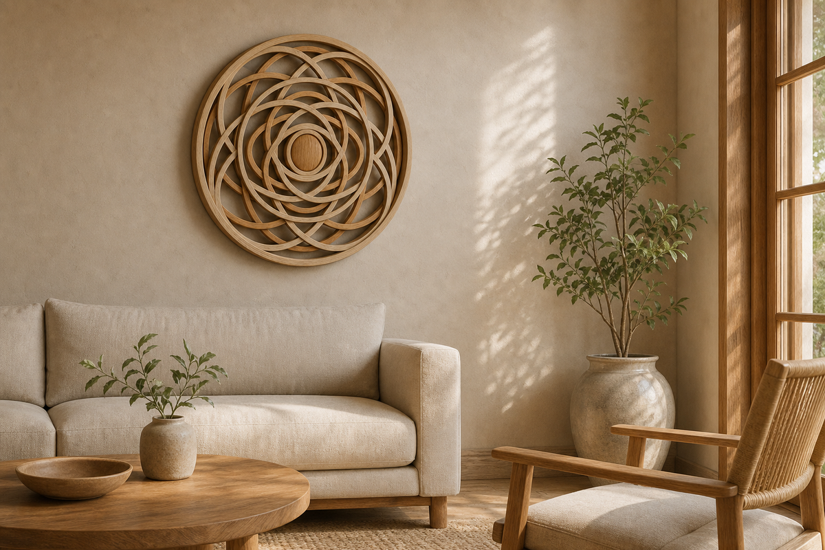 Orbit Lace Wood Medallion