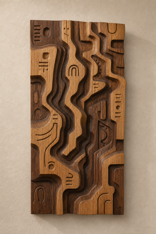 Canyon Glyph Wood Panel styled product preview