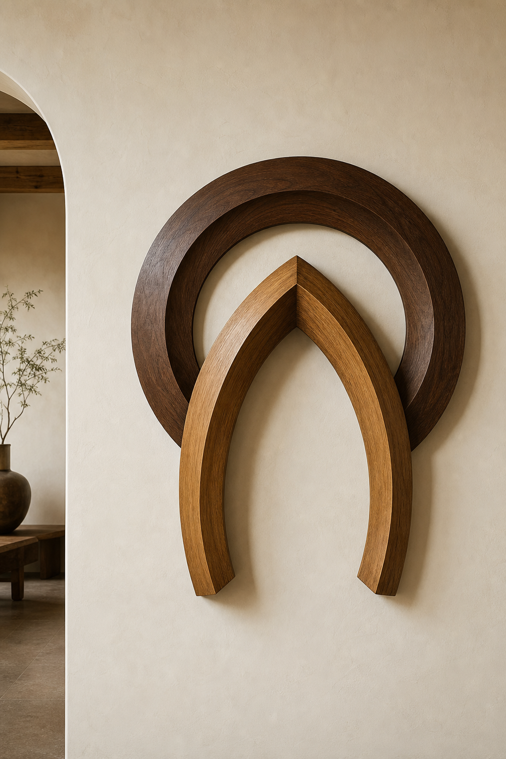 Halo Vault Wood Sculpture styled product preview