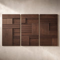 Horizon Blocks three-panel wooden wall triptych