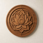 Lotus Halo circular wooden wall medallion