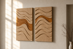 Ochre Tide Wood Diptych styled product preview