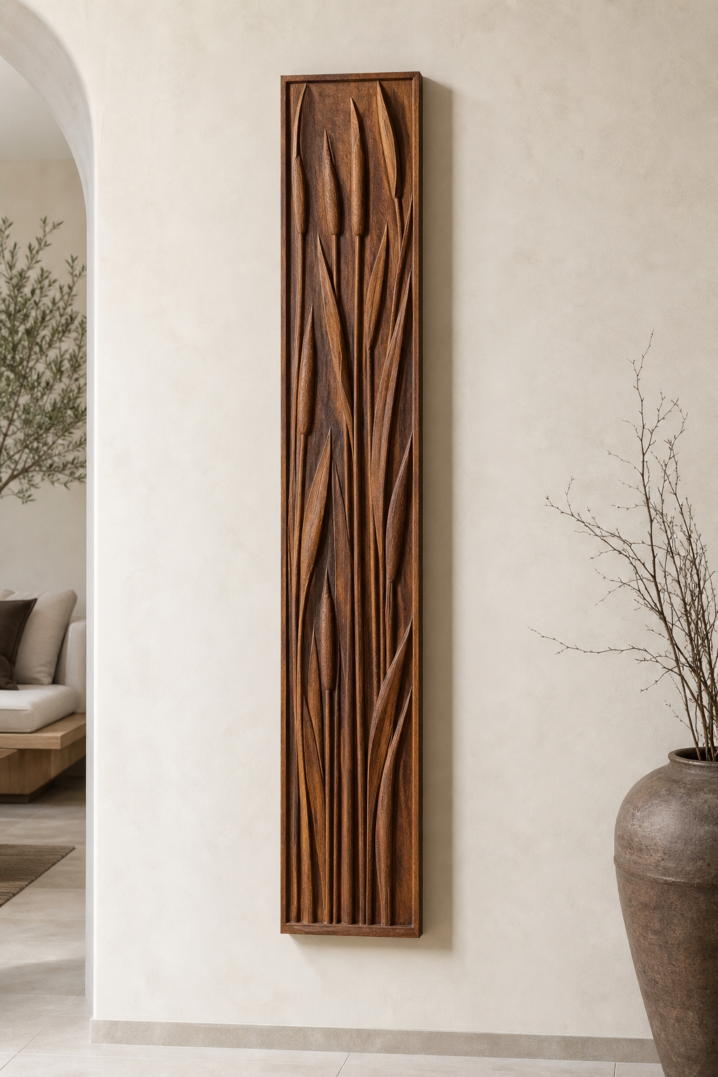 Pilaster Reed Wood Panel styled product preview
