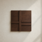 Minimal square Quiet Axis dimensional wood relief