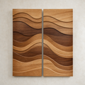 Two-panel Tidal Rhythm layered wood wall set