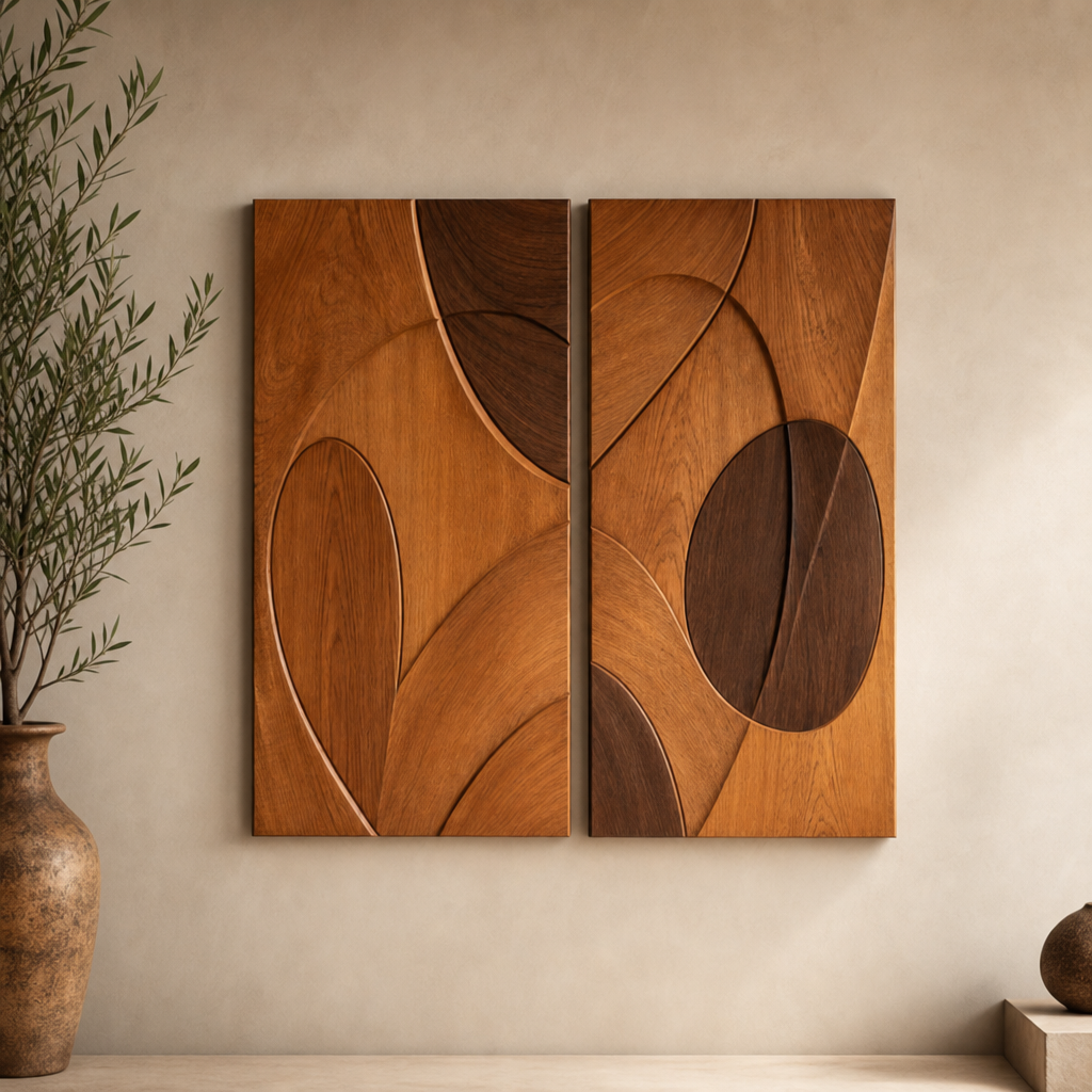 Saffron Echo Wood Diptych — Alt view