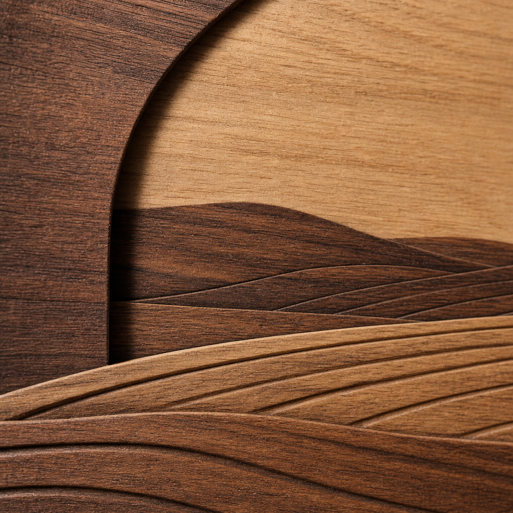 Sanctuary Horizon Wood Triptych — Detail view