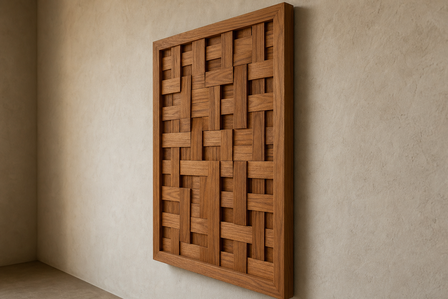 Woven Axis Wood Panel — Angle view